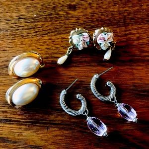 Set of three post earrings-Napier, 1928